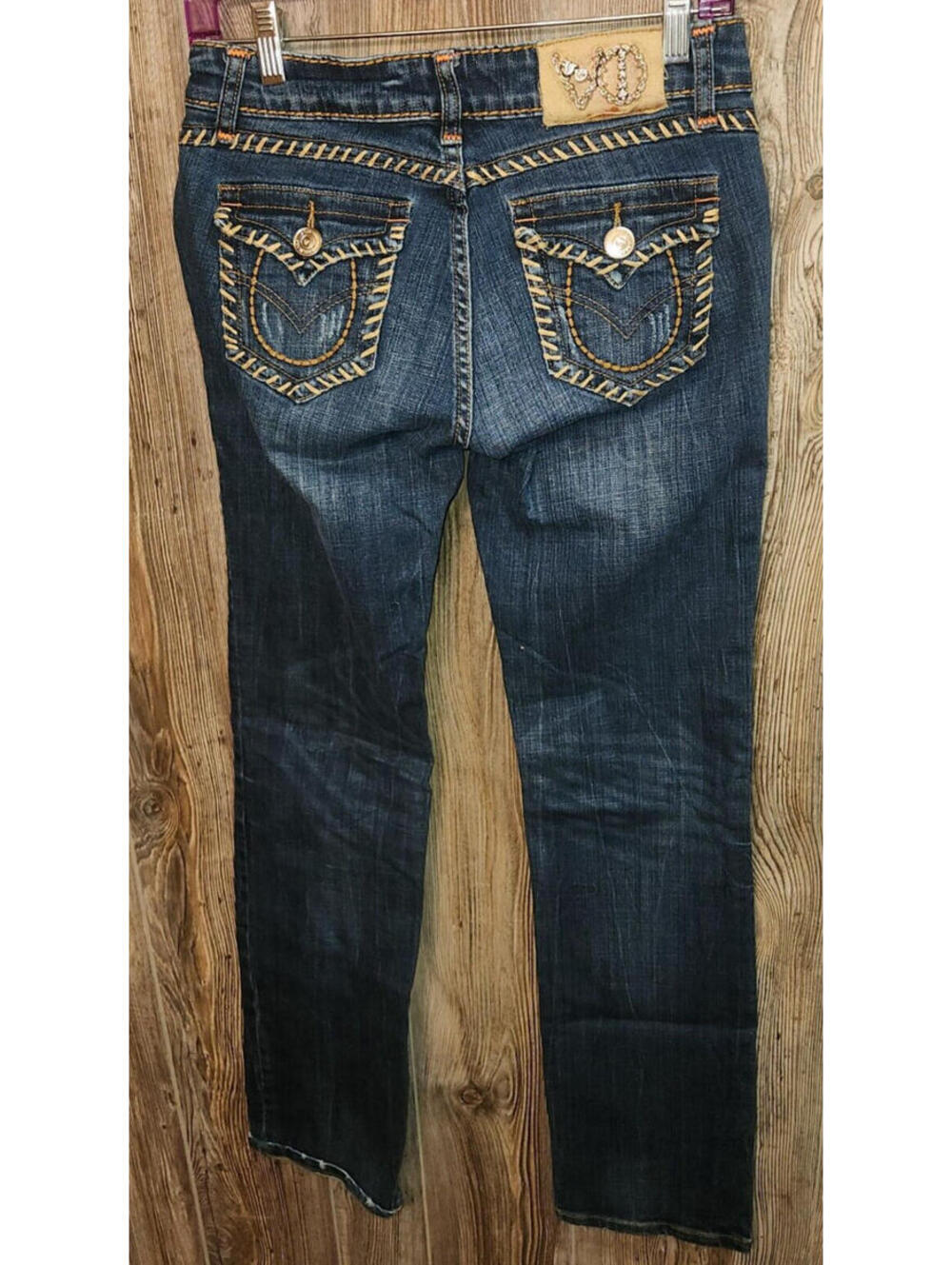 Virgin Only VO Denim Blue Jeans Women Sz 27 (28x33) Western Stitched rodeo ranch